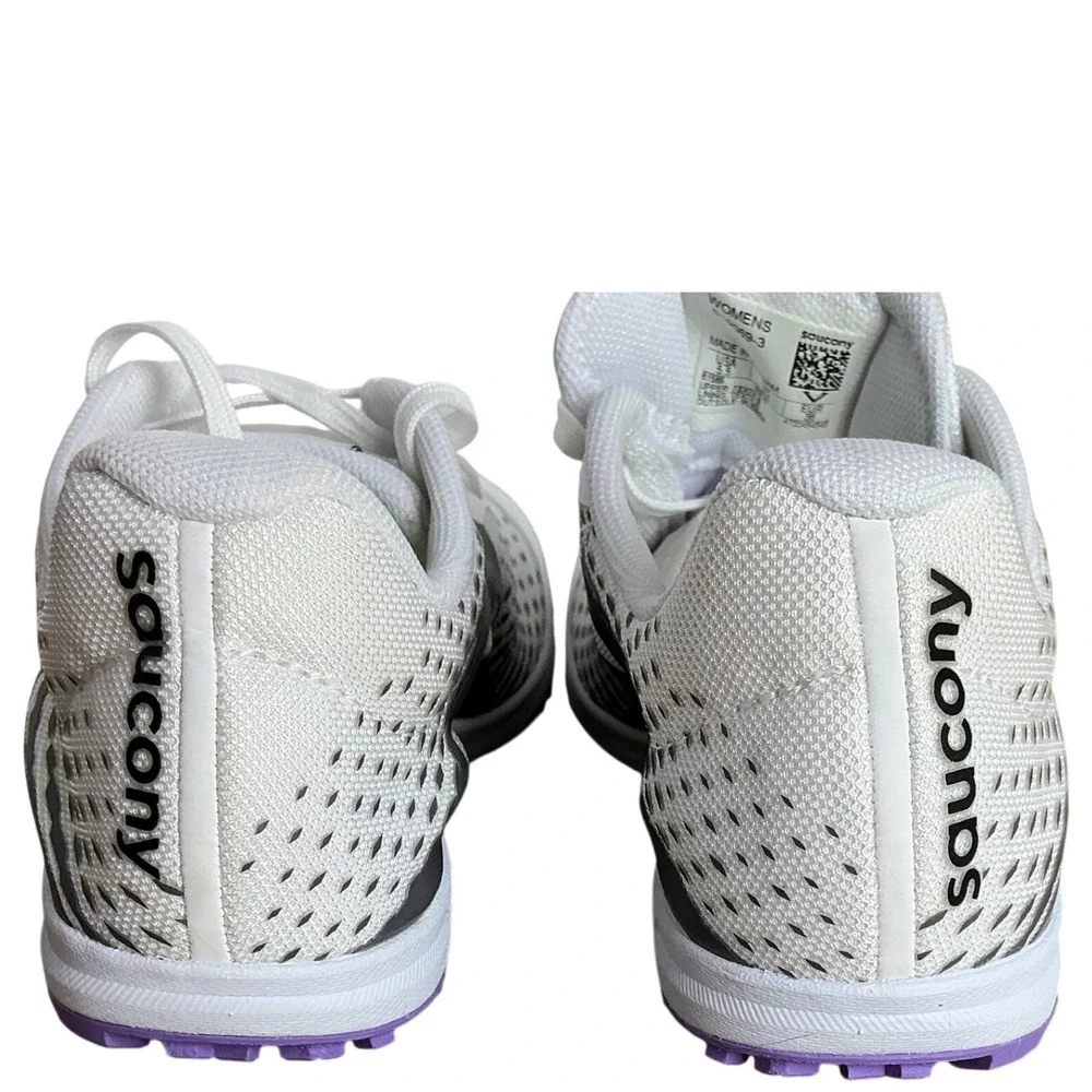 Saucony Kilkenny XC8 Flat Kids Cross Country Running Shoes White Purple S19069-3